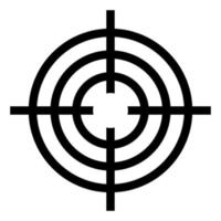 Icon sight for accurate shooting, crosshair with round rings target vector