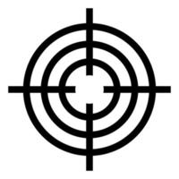 Icon sight for accurate shooting, crosshair with round rings target vector