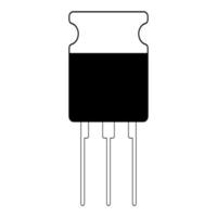 transistor semiconductor element icon, vector electronic component transistor
