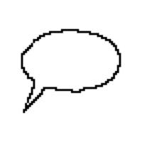 Cartoon speech bubble pixel art 8 bit chat icon 80s vector