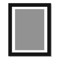 Frame photo square a4, picture black isolated, painting border gallery vector
