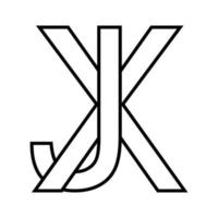 Logo sign xj jx icon double letters logotype x j vector