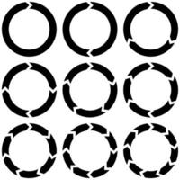Set circular infographics with arrows, vector round arrows motion continuity recycling sign refresh reload