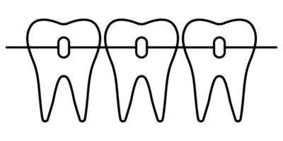 Dental braces icon, orthodontic teeth alignment for a beautiful smile vector