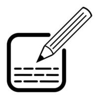 Icon edit write text entry with pencil square box. vector