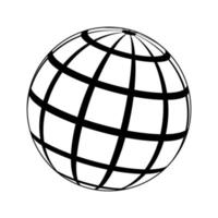 Ball with lines, model planet Earth with meridian and longitude, 3D sphere vector