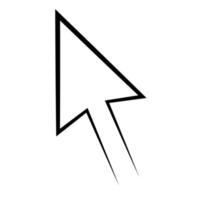 Icon mouse pointer, cursor vector arrow, computer point line arrowhead