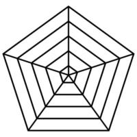 Pentagonal radar template spider mesh chart diagram spider, 5S blank pentagon radar chart template vector