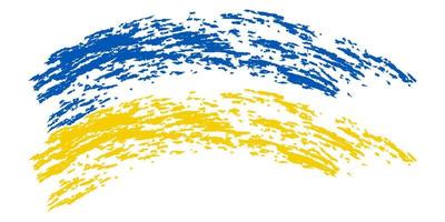 Flag Ukraine is drawn with hard brush, flag Ukraine  brush stroke by hand vector