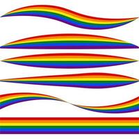 horizontal rayas lgbt bandera con diferente perfil forma vector lgbt orgullo bandera curvo rayas