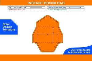 Envelope packaging 6x8 inch dieline template and 3D envelope design Color Design Template vector