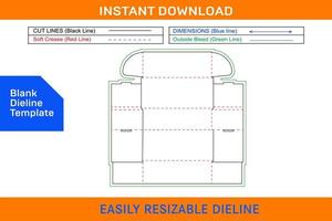 Indestructo box mailer shipping Box, corrugated box dieline template and 3D box Blank dieline template vector