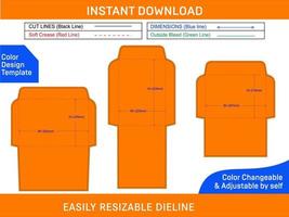 sobres morir cortar modelo y 3d sobres diseño color diseño modelo vector