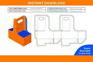 vino caja con encargarse de dieline modelo y 3d caja diseño caja dieline y 3d caja vector