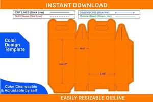 Milk box design with hanger dieline template and 3D box design Color Design Template vector