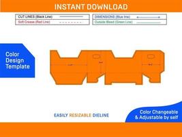 fruits box packaging dieline template and 3D box design Color Design Template vector