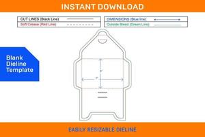 Envelope  and card 5x7'' template, A3 size die cut template Blank dieline template vector