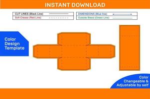 Gift box Custom cardboard drawer gift box dieline template and 3d box design Color Design Template vector