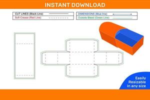 regalo caja, personalizado cartulina cajón regalo caja dieline modelo y 3d caja diseño caja dieline y 3d caja vector