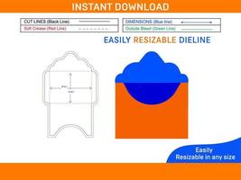 láser cortar sobre o tarjeta morir cortar modelo caja dieline y 3d caja vector