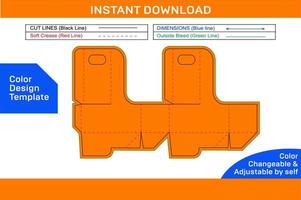 vino caja con encargarse de dieline modelo y 3d caja diseño color diseño modelo vector