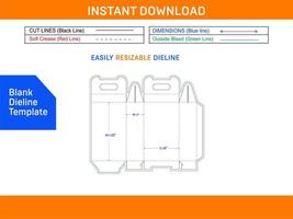 Milk box design with hanger dieline template and 3D box design Blank dieline template vector