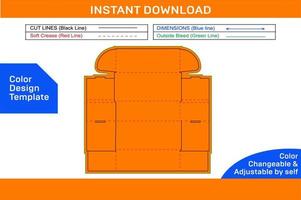 remitente Envío caja, acanalado indestructible caja dieline modelo y 3d caja color diseño modelo vector