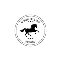 caballo montando colegio logo vector