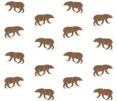 Vector seamless pattern of doodle brown bear