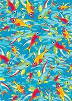 Cute Cartoon Tropical Fish Pattern vector