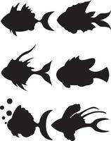 Cartoon Tropical Fish Silhouette vector
