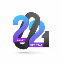 Paper Cut 2021 Number On White Background For Happy New Year Celebration. vector