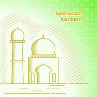 ramadan kareem design template with mosque line icon. minimal and simple concept. used for greeting card or symbol vector