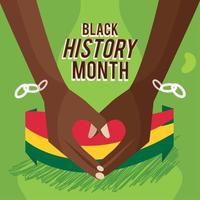 Pair of afroamerican hands with african flag Black history month Vector illustration