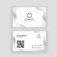 Abstract white business card or visiting card design in front and back view. vector