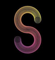 Vector shaped letter S constructed with circles and yellow and pink gradient