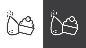 Donut and snack icon on light and dark background vector