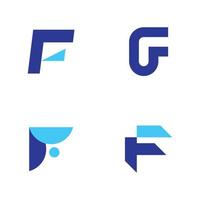 elementos de plantilla de vector de logotipo de letra f