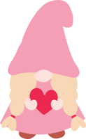 Dwarf girl in a pink hat with a heart. png