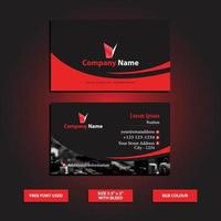 Business Card Design Template - Print Ready File. Elegant Dark Business Card. vector