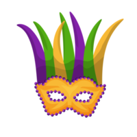 Venetiaanse masker met veren. mardi gras. masker voor carnaval, maskerade Aan een transparant achtergrond png