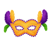 Venetian mask with feathers. mardi gras. mask for carnival, masquerade on a transparent background png