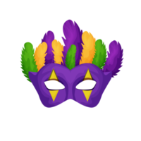 Venetiaanse masker met veren. mardi gras. masker voor carnaval, maskerade Aan een transparant achtergrond png