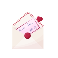 gift envelope for a letter open on a transparent background with a note png