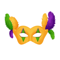 Venetian mask with feathers. mardi gras. mask for carnival, masquerade on a transparent background png