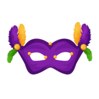 veneciano máscara con plumas. mardi hierba máscara para carnaval, mascarada en un transparente antecedentes png