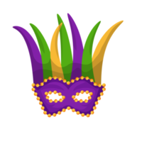 venetian mask med fjädrar. mardi gräs. mask för karneval, maskerad på en transparent bakgrund png