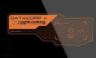 Cyberpunk decal. Vector sticker, label in futuristic style. Sci fi signs, inscriptions and symbols.