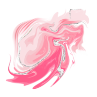 Abstract stain with silver lines and splashes in fluid art technique png