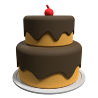 3d pastel con transparente antecedentes. realista cumpleaños pastel. fiesta alimento. dibujos animados creativo diseño icono. 3d representación png